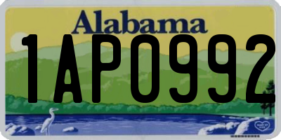 AL license plate 1AP0992