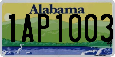 AL license plate 1AP1003