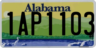 AL license plate 1AP1103