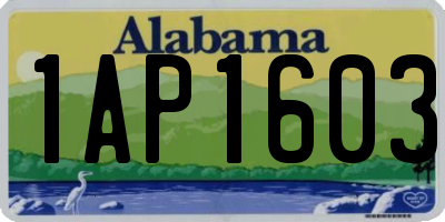 AL license plate 1AP1603