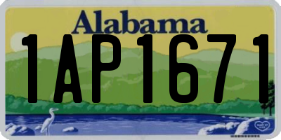 AL license plate 1AP1671