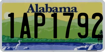 AL license plate 1AP1792