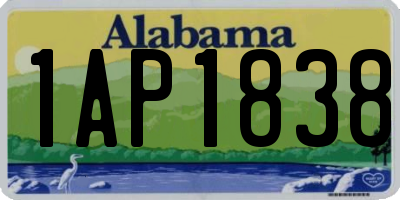 AL license plate 1AP1838
