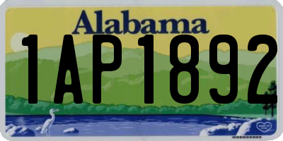 AL license plate 1AP1892
