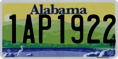 AL license plate 1AP1922