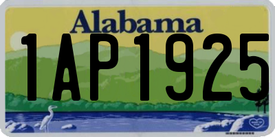 AL license plate 1AP1925