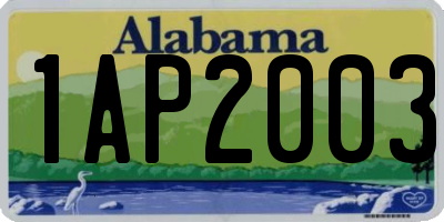 AL license plate 1AP2003