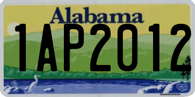 AL license plate 1AP2012