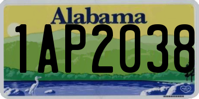 AL license plate 1AP2038