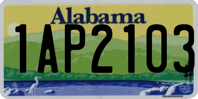 AL license plate 1AP2103