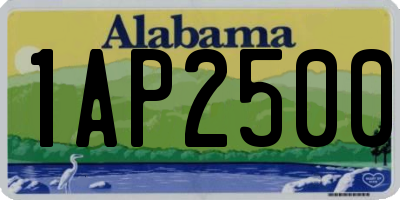 AL license plate 1AP2500