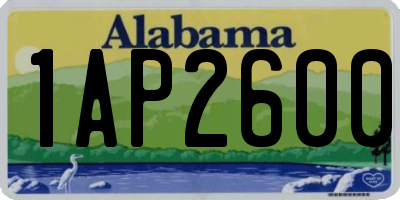 AL license plate 1AP2600