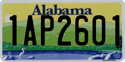 AL license plate 1AP2601