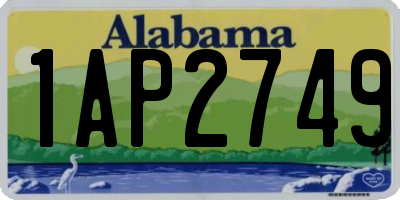 AL license plate 1AP2749