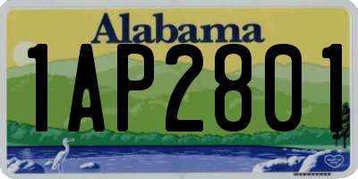 AL license plate 1AP2801