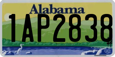 AL license plate 1AP2838