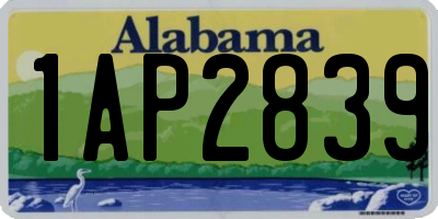 AL license plate 1AP2839