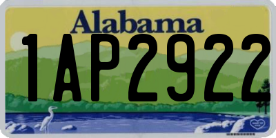 AL license plate 1AP2922