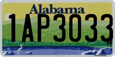 AL license plate 1AP3033