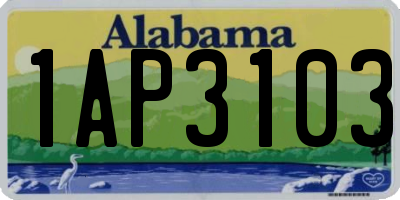 AL license plate 1AP3103