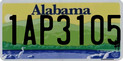 AL license plate 1AP3105