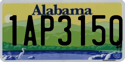 AL license plate 1AP3150