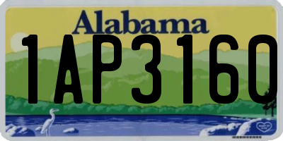 AL license plate 1AP3160