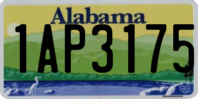 AL license plate 1AP3175