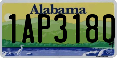 AL license plate 1AP3180