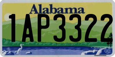 AL license plate 1AP3322