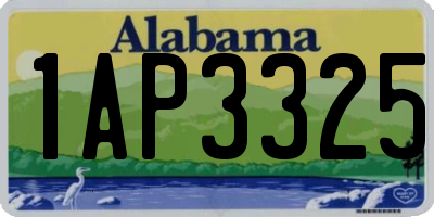 AL license plate 1AP3325