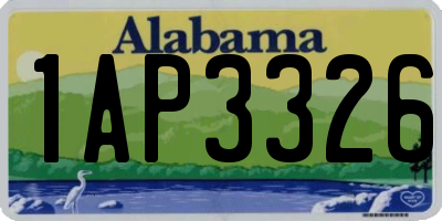 AL license plate 1AP3326