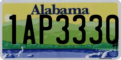 AL license plate 1AP3330
