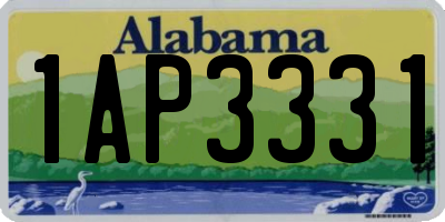 AL license plate 1AP3331