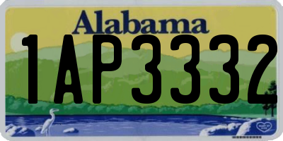 AL license plate 1AP3332