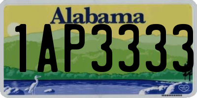 AL license plate 1AP3333