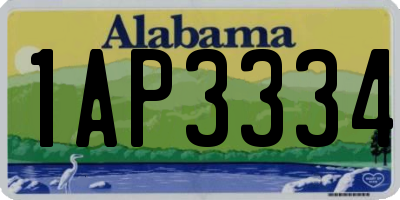 AL license plate 1AP3334