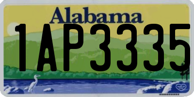 AL license plate 1AP3335