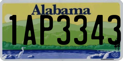 AL license plate 1AP3343