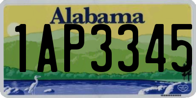 AL license plate 1AP3345