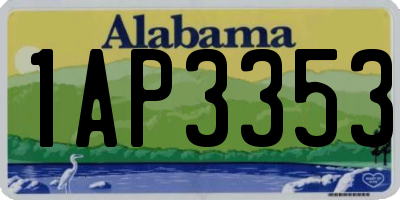 AL license plate 1AP3353