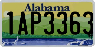 AL license plate 1AP3363