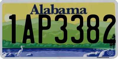 AL license plate 1AP3382