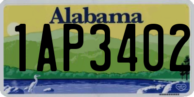 AL license plate 1AP3402