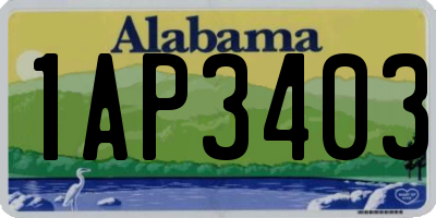 AL license plate 1AP3403