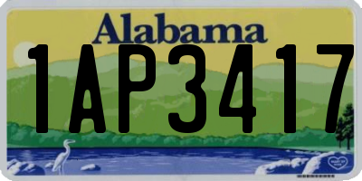 AL license plate 1AP3417