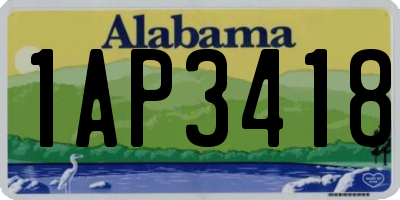 AL license plate 1AP3418