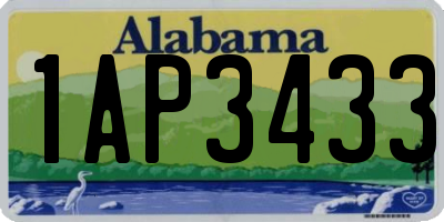 AL license plate 1AP3433