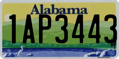 AL license plate 1AP3443