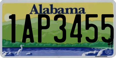 AL license plate 1AP3455